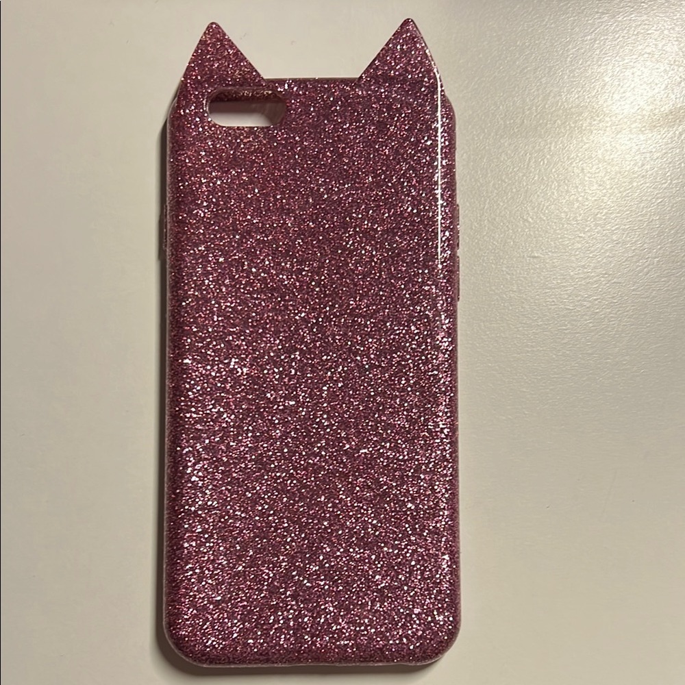 Glitter Pink Cat Ear Phone Case- iPhone 6/6s